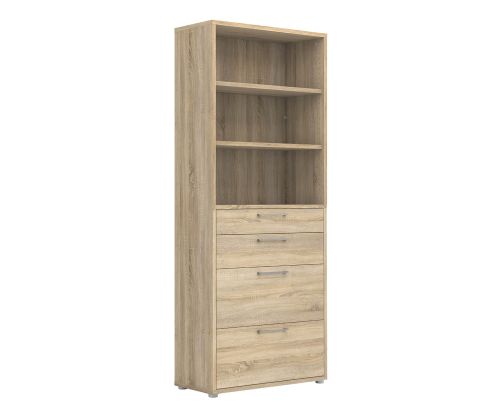 FTG Prima Oak 2 Drawer Bookcase with 2 File Drawer and 5 Shelves