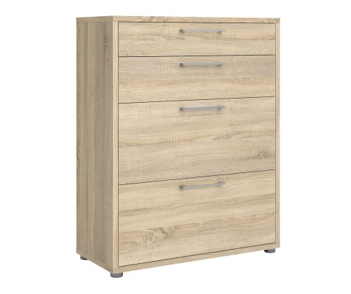 FTG Prima Oak 2 Drawer Bookcase with 2 File Drawer and 2 Shelves
