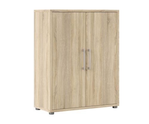 FTG Prima Oak 2 Door Bookcase with 2 Shelves
