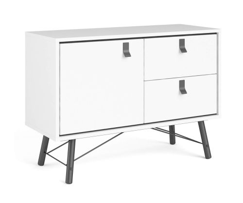 FTG Ry Matt White 1 Door 2 Drawer Sideboard