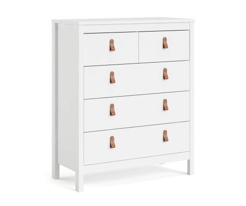 FTG Barcelona White 3 + 2 Drawer Chest