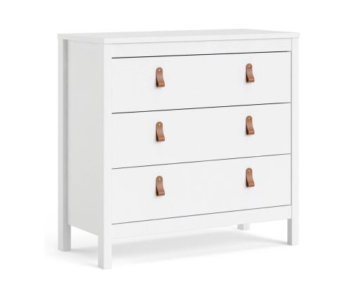FTG Barcelona White 3 Drawer Chest