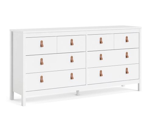 FTG Barcelona White 4 + 4 Drawer Double Dresser