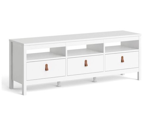 FTG Barcelona White 3 Drawer TV Unit