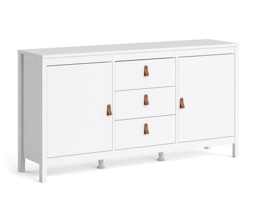 FTG Barcelona White 2 Door 3 Drawer Sideboard