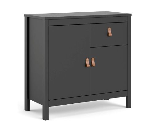 FTG Barcelona Matt Black 2 Door 1 Drawer Sideboard