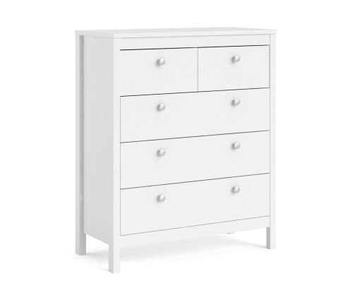 FTG Madrid White 3 + 2 Drawer Chest