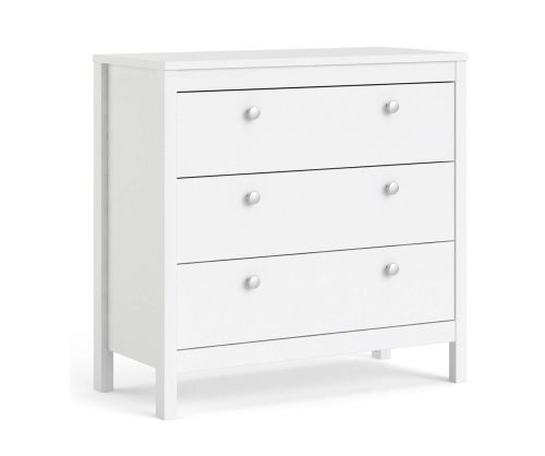 FTG Madrid White 3 Drawer Chest
