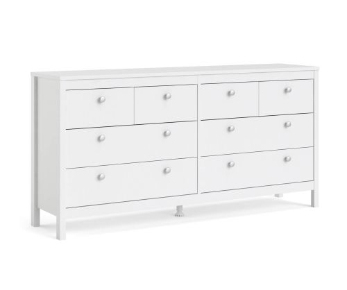 FTG Madrid White 4 + 4 Drawer Double Dresser