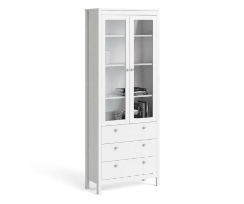 FTG Madrid White 2 Door 3 Drawer China Cabinet