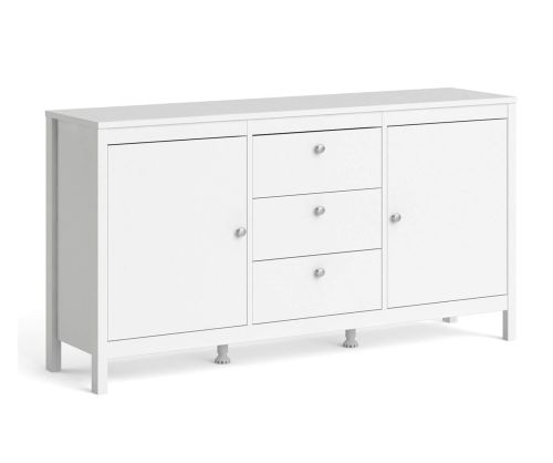 FTG Madrid White 2 Door 3 Drawer Sideboard