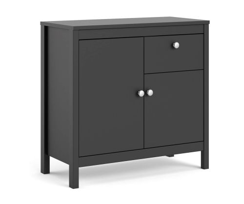 FTG Madrid Matt Black 2 Door 1 Drawer Sideboard