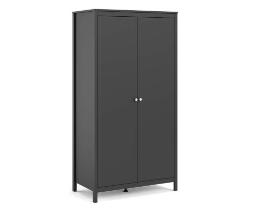 FTG Madrid Matt Black 2 Door Wardrobe