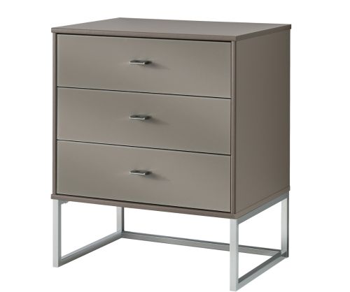 Wiemann Vip Vigo Glass Havana 3 Drawer Bedside Cabinet