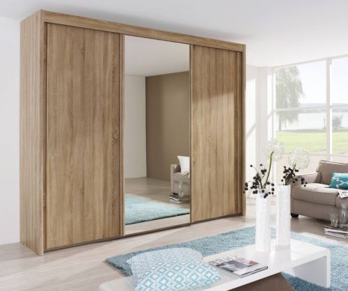 Rauch Imperial Alpine White 3 Door Sliding Wardrobe with 1 Mirror (W225cm)