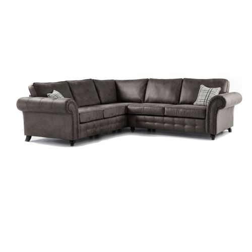 MNS Oakland Leather Suite - Corner Grey