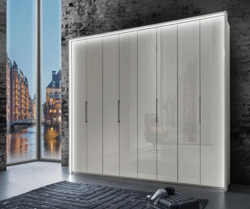 Wiemann Vip Monaco 1000 Glass Champagne 8 Door Hinged Wardrobe – W300cm