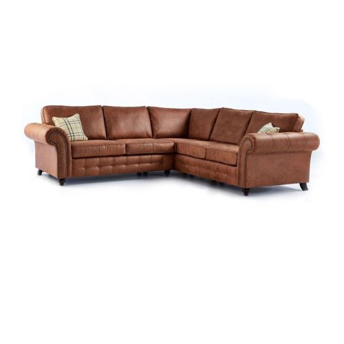 MNS Oakland Leather Suite - Corner Tan