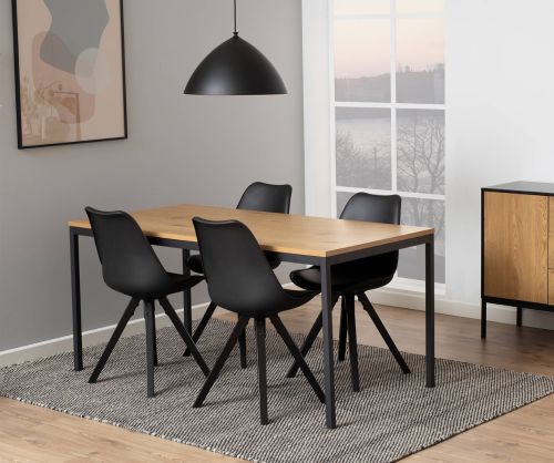 Seaford Black and Oak Dining Table