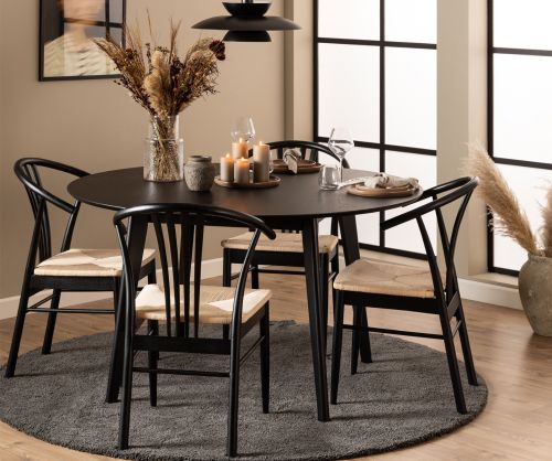 Roxby Black Round Dining Table 
