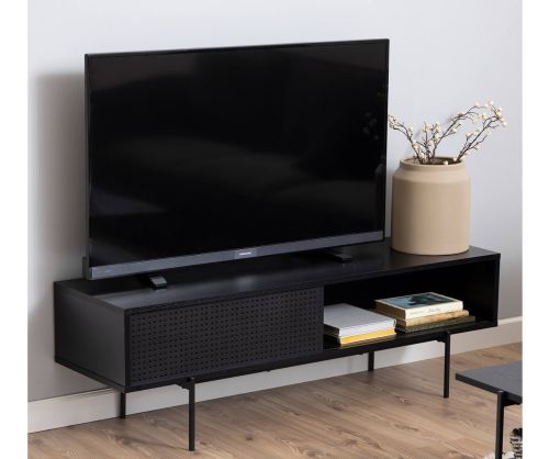Angus Black 1 Sliding Door TV Unit 