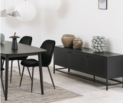Newcastle Matt Black 3 Door Sideboard 