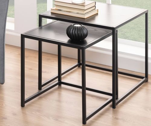 Seaford Ash Black Nest of Tables 