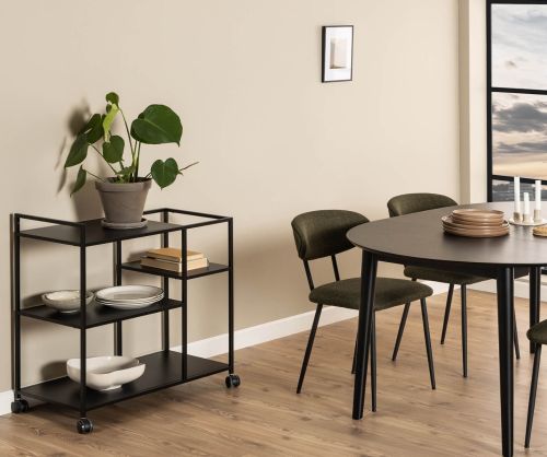 Newcastle Matt Black Serving Trolley 