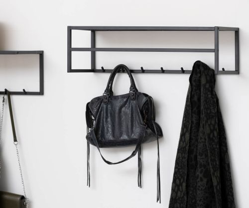 Seaford Black and Oak Coat Rack 
