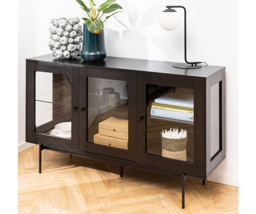 Angus Black 3 Door Sideboard 
