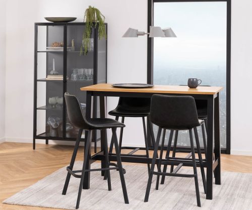 Newcastle Matt Black Tall 2 Door Display Cabinet 