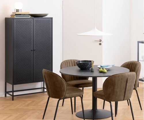 Newcastle Matt Black 2 Door Cabinet 