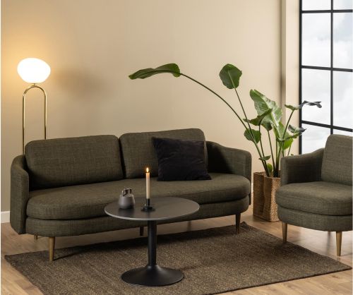 Malta Ceramic Matt black Round Coffee Table 