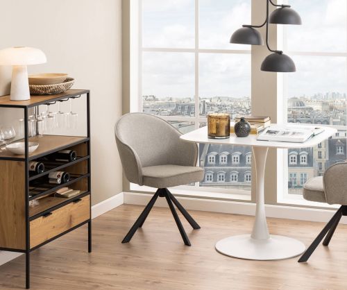 Malta White Ceramic Square Dining Table 