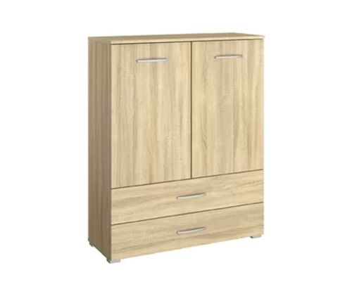 Rauch Aditio 2 Door 2 Drawer Chest with Metallic Grey Front