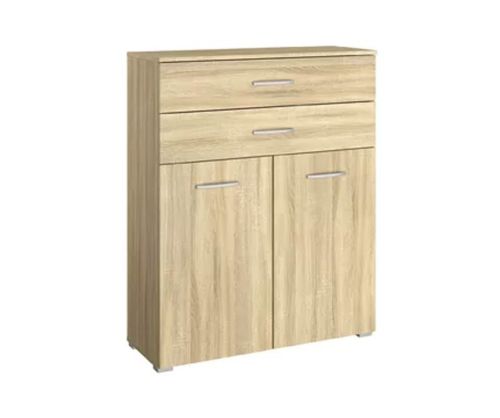 Rauch Aditio 2 Door 2 Upper Side Drawer Chest with Sonoma Oak Front