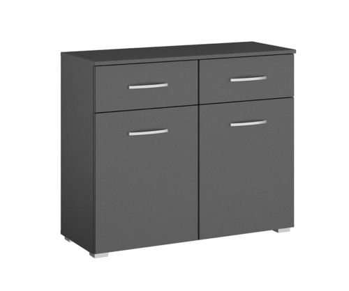 Rauch Aditio 2 Door 2 Drawer Chest with Metallic Grey Front - H 81cm