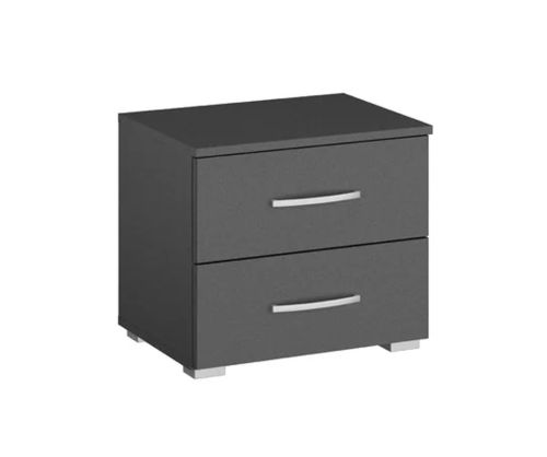 Rauch Aditio 2 Drawer Bedside Table with Metallic Grey Front