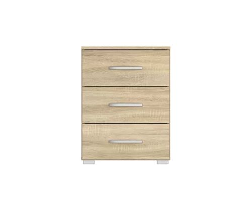 Rauch Aditio 3 Drawer Bedside Table and Sonoma Oak Front