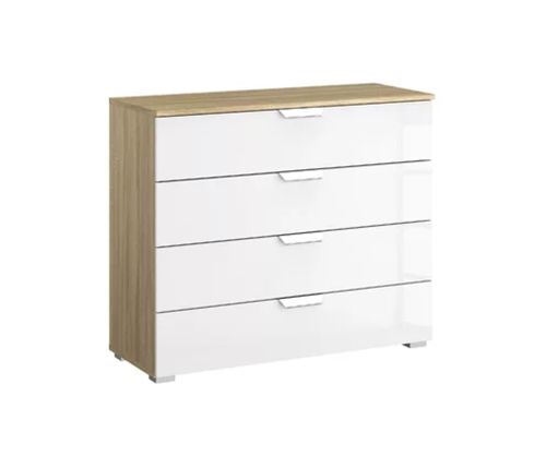 Rauch Aditio 4 Drawer Chest with High Polish White Front - W 93cm
