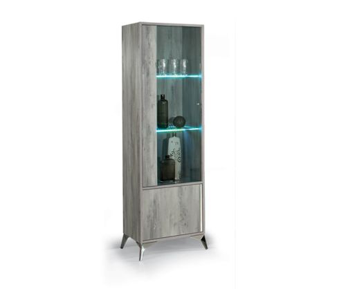 H2O Design Alexa Light Grey Italian 1 Door Vitrine