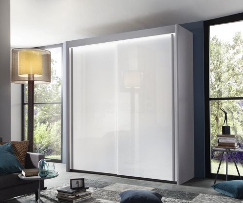 Rauch Amalfi Alpine White Carcase with Alpine White Front 2 Sliding Door Wardrobe(H-235cm)