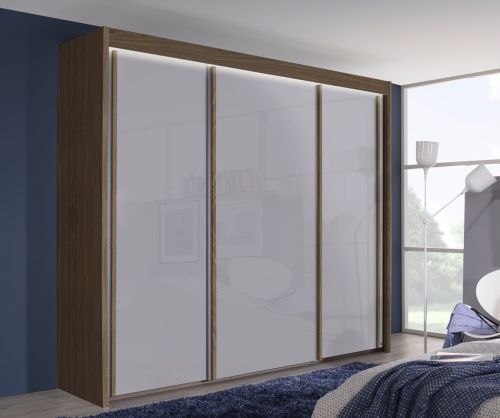 Rauch Amalfi Silk Grey Carcase with Silk Grey Front 3 Sliding Door Wardrobe (H-197cm, W-250cm)
