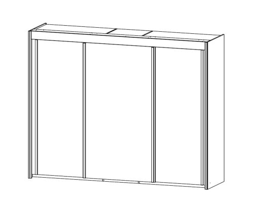 Rauch Amalfi Alpine White Carcase with Alpine White Front 3 Sliding Door Wardrobe (H-197cm, W-250cm)