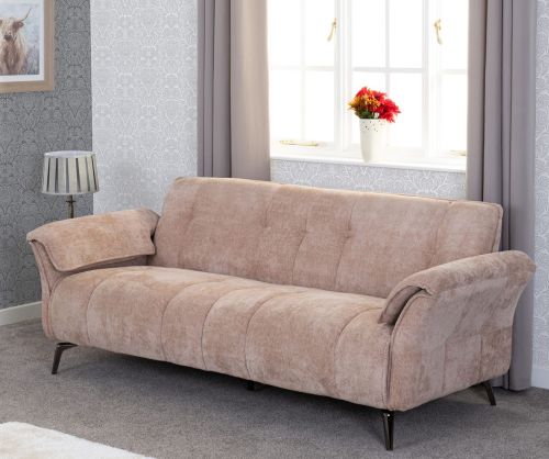Seconique Furniture Amalfi Champagne Fabric 3 Seater Sofa