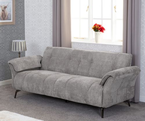 Seconique Furniture Amalfi Grey Fabric 3 Seater Sofa
