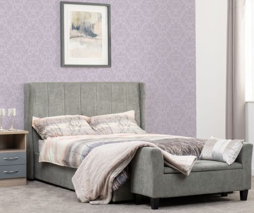 Seconique Furniture Amelia Plus Dark Grey Fabric Storage Bed
