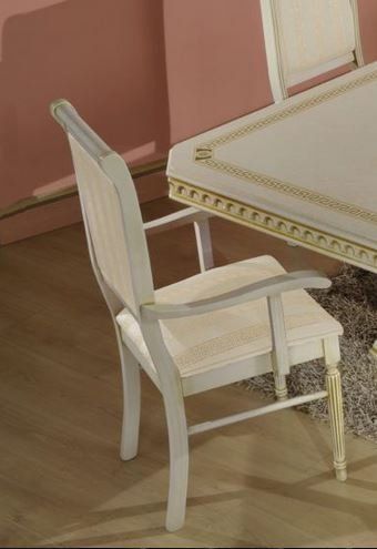 H2O Design Aurora Beige Birch Gold Rossella Crystal Back Italian Dining Armchair