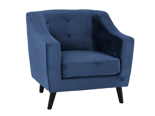 Seconique Furniture Ashley Blue Velvet Fabric Armchair