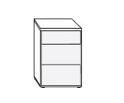 Wiemann Vip Asmara 3 Drawer Bedside Cabinet